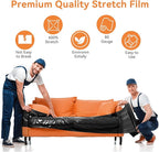 ADAYM 17.5" x 1500' Stretch/Shrink Wrap Roll (2 Rolls) - Plastic Wrap for Moving, Heavy Duty 80 Gauge, 600% Stretch for Packing, Pallets, Shipping&Furniture Protection with Handles