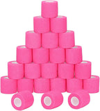 24 Pack Self Adherent Cohesive Wrap Bandages Non Woven Cohesive Bandage Elastic Self Adhesive Bandage Wrap Sports Athletic Tape First Aid Tape for Wrist Ankle Pet Vet Wrap Grip Cover 2 inch (Pink)