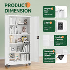 Letaya Metal Garage Storage Cabinets with Lock Door and Adjustable Shelves, Steel Tool Cabinets for Home,Office,Warehouse Organisieren (White, 75" H)