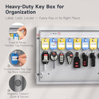 WeHere 16 Key Lock Box Wall Mount, Smart Key Cabinet with Key Tags, Bluetooth App Control, OTP & Password Unlock, Wi-Fi Remote Unlock (Bridge Sold Separately), Steel Key Safe for Office Home Business