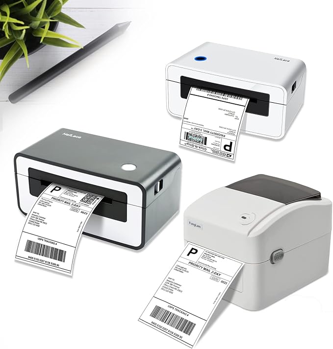 RyhamPaper 4" x 6" Fanfold Label Direct Thermal Labels - White Shipping Mailing Postage Labels, Perforated, Permanent Adhesive 2000 Labels Per Stack (2 Stacks - 4000 Labels)