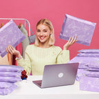 Metronic Poly Mailers 14.5x19 Inch 50pc Shipping Bags for Clothes,Self Adhesive Shipping Envelopes for Small Business,Waterproof Mailers Poly Bags for Shipping,Packaging Mailing Bags Purple Butterfly