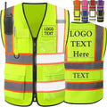 Custom Safety Vest High Visibility Customize Class 2 for Men Personalized Two Tone Logo Work Vests for Construction