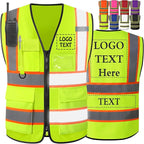 Custom Safety Vest High Visibility Customize Class 2 for Men Personalized Two Tone Logo Work Vests for Construction