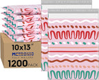 Metronic Poly Mailers 10x13 Inch 1200pc Shipping Bags for Clothes,Self Adhesive Shipping Envelopes for Small Business,Waterproof Mailers Poly Bags for Shipping,Packaging Mailing Bags Pink Squiggles