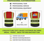 BeautyWill Custom Logo Safety Vest Class 2 High Visibility Reflective Vest for Men - Personalized Logo Team Vest