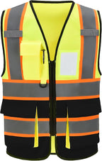 AYKRM 11 color High Vis Reflective Safety Vest for Women Men Security Pocket Zipper