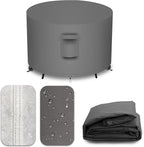 Heavy Duty Patio Furniture Covers Waterproof, 600D Round Outdoor Furniture Cover Waterproof for Sectional Sofa Couch, Outdoor Dining Table and Chair Set Covers 20"DIA x 23"H, Grey