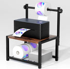Label Holder for Rolls and Fan-Fold Labels, Sturdy Thermal Sticker Holder for Desktop Thermal Printer, Shipping Label Sticker Dispenser for Home, Office, and Small Businesses