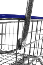 Rolling Laundry Cart with Wheels, Metal Wire Basket, Heavy Duty Utility Cart (Blue)