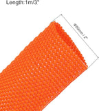MECCANIXITY Braided Cable Sleeves Heat Shrinkable Fabric Sleeving, 2" 3ft Orange 2:1 Ratio Heat Shrinkable Cord Protector for Harness Cable, Network Cable Protection, Cable Management