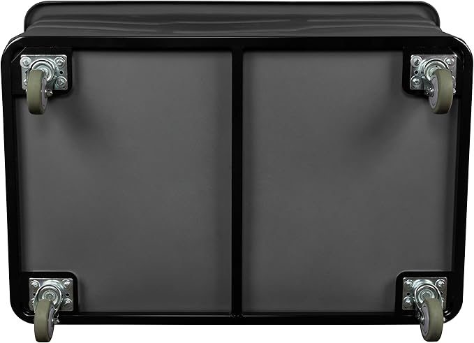 Commercial 20 Bushel Utility Cart with Steel Base, Poly Box Basket Truck, Laundry Cart, and Rolling Trash Bin, 51.5-Inch x 35.5-Inch x 36-Inch, 1000 Pound Weight Capacity, Yellow