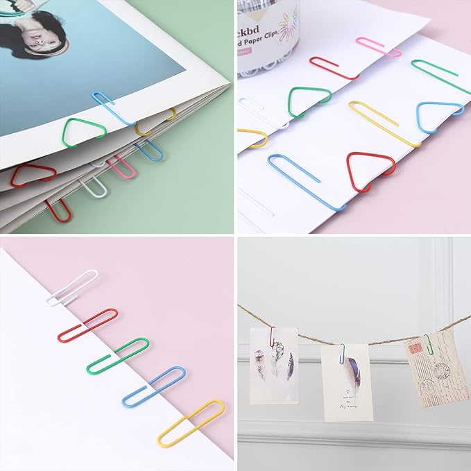 300 Pcs Colored Paper Clips, 2 Inch Assorted Color Paperclips, Large Vibrant Metal Paper Clips for Office, School, Home, Craft Projects - Organize Documents, Notes, Artworks