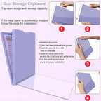 Clipboard with Storage,Three-Tier Box Clipboards(Letter Size),Storage Clipboard with Clip Form Holder Clipboards,Dry Erase Clip Boards 8.5x11 with Storage for Office School Supplies Clip Board