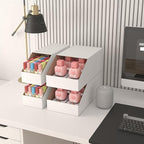 EXYGLO Stackable Cardboard Storage Bins 30 Pack, 12x4x4.5 Inch Cardboard Boxes with Lid, Corrugated Organizer Bins for Pantry, Shelves, Garage, Office, Shop, White