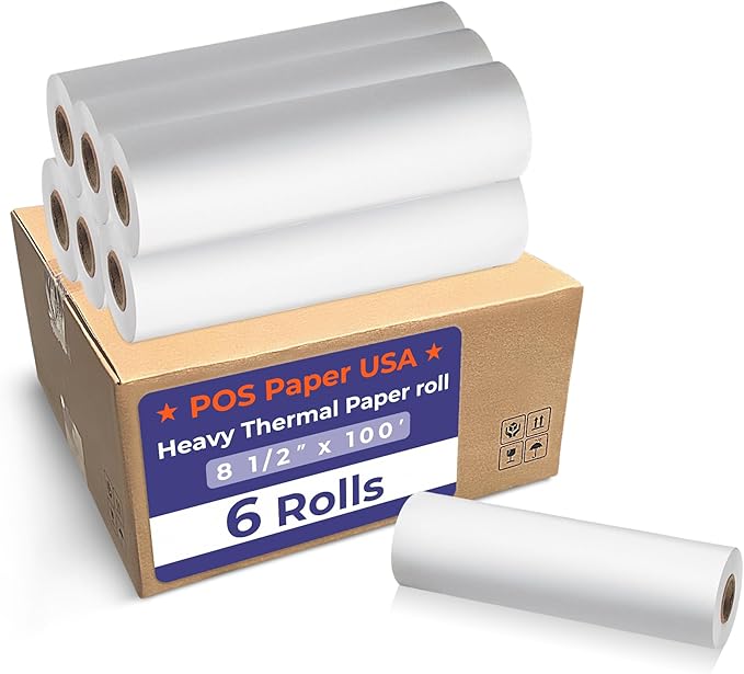 8 1/2" x 100' Heavy Thermal Paper for Brother PocketJet Printers (6 Rolls/Case) - BPA Free