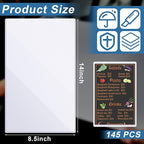 Henoyso 145 Pcs 8.5" x 14" Menu Cover Rigid Print Protectors Clear Heavy Duty Menu Holder Poster Protector Sleeve Hard Plastic Paper Sleeves for Page Sheet Photographs Document Birth Certificate