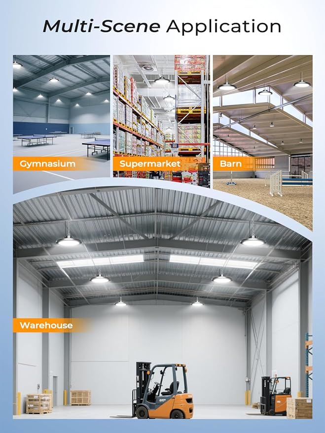350W UFO LED High Bay Light,8 Pack Super Bright High Bay Led Shop Lights,52500 Lumens UFO High Bay Light,5000K Aluminum LED High Bay Lights for Shop Garage Warehouse Factory Workshop Barn Gym