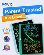 KOKODI LCD Writing Tablet, 16 Inch Colorful Toddler Doodle Board Drawing Tablet, Erasable Reusable Electronic Drawing Pads, Educational and Learning Toy for 3-6 Years Old Boy and Girls(Green)