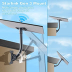 for Starlink Gen 3 Roof Mount, Aluminum Alloy Starlink Standard V3 Mounting Kit with Starlink Gen 3 Pipe Adapter, Angle Adjustable (Curved)