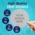 5-1000 Custom Vinyl Stickers - Upload Your own Image, Text, Design, Logo - Personalized Logo Labels for Handmade, Packaging, Bottle, Jars, Candle, Brand Stickers (Gray, 6x6)