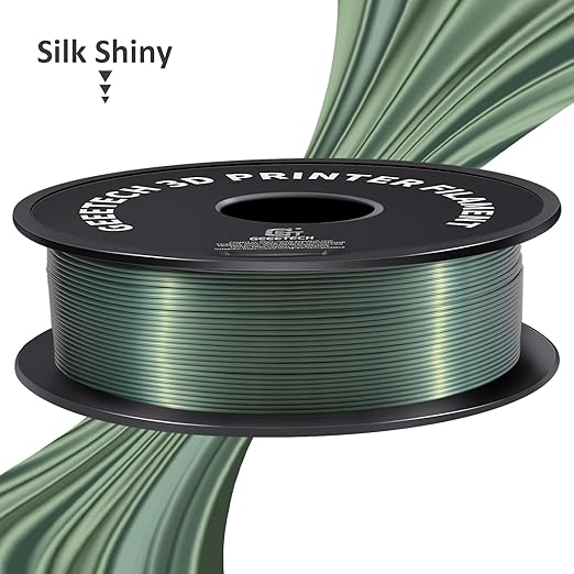 Geeetech Silk PLA Filament 1.75mm for 3D Printer, Dark Green Metal-Like Shiny PLA Filament 1kg (2.2lbs) Spool, Dimensional Accuracy +/- 0.02 mm, Metallic Silk Bronze
