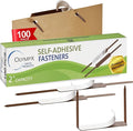 OLYMPX 100 Pcs of 2? Capacity Premium Self Adhesive Prong Paper Fastener Bases, 2.75 Inch Center for Paper File Clip Folder Accessories, 100 per Box