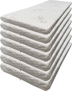 Foamma 10” x 30” x 72” High Density Foam Bunk Mattress, Organic Cotton Cover, Made in USA, Comfortable, CertiPUR-US Certified, 7 Pack