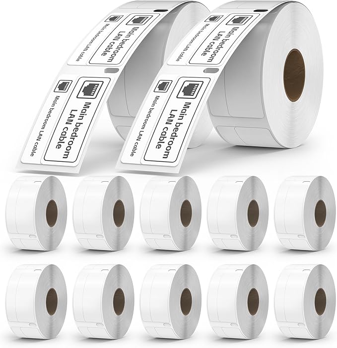 Compatible for DYMO 30330(1-1/8" x 3-1/2") Address Barcode White Thermal Labels Work with LabelWriter 4XL Printer 12 Roll 6000 Labels NOT Fit 5XL