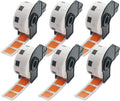 BETCKEY - Square Labels Replacement for Brother DK-1221 (0.9 in x 0.9 in), Compatible with Brother QL Label Printers [6 Rolls/6000 Labels, Orange]