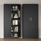 Big Metal Garage Storage Cabinet with Locking Doors, Lockable Heavy Duty Metal Tool Cabinet with Pegboard, Black