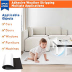 MAGZO Backed Adhesive Foam Padding 1/2" Thick x 12" W x 59" L, Black Neoprene Sheets, Closed Cell Foam Sheet Roll