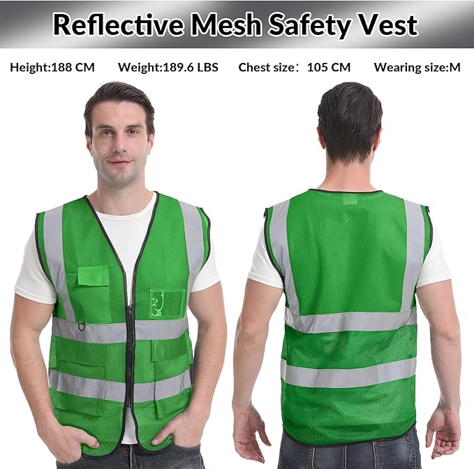 BeautyWill Custom Safety Vest Logo Class 2 High Visibility Reflevtive Vest Outdoor Protective Workwear