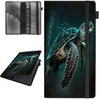 Car Registration and Insurance Holder,Leather Vehicle Glove Box Organizer Wallet for Document,Perfect for any Car,Truck,Motorcycle,Driver License,Trailer or Boat,Men & Women,Cute Green Sea Turtles