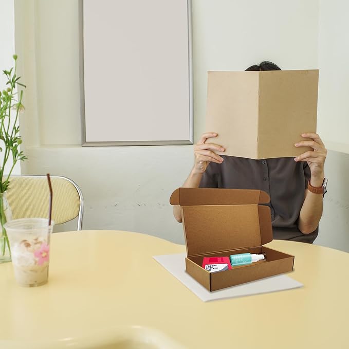 12x6x2 inches Shipping Boxes Bulk 25 Pack Brown, Corrugated Cardboard Box, Mailer Boxes for E-commerce Packaging and Holidays Gift, Small Giving Boxes for Wrapping Mailing Present