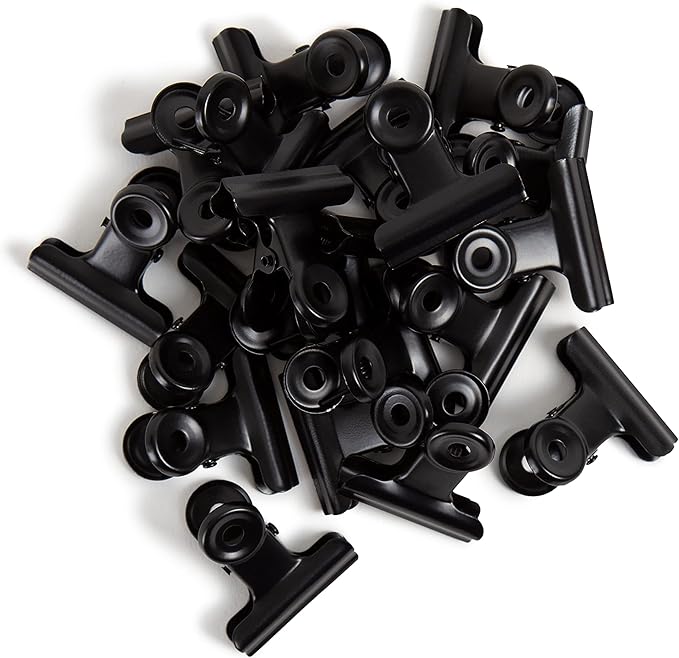U Brands Black Bulldog Clips, Office Organization Supplies, 1.25”, 20 Count