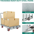 YITAHOME 2 in 1 Drywall Cart Heavy Duty, Folding Platform Carts with Wheels, Heavy Duty Platform Cart with Sides, Steel Panel Truck Carts with 4 Hand Drails