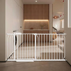 Extra Wide Baby Gate with Door Pressure Mounted 57.48-66.92 Inch,Child Baby Gates for Doorways No Drilling,Walk Through Dog Gate Indoor for The House Kitchen Stairs,White