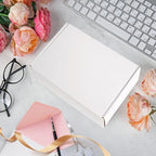 9x6x2 inches Shipping Boxes Set of 25, Small Corrugated Cardboard Box, Literature Mailer, Gift Boxes (White, 9x6x2)
