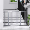 Cumbor 29.7"-51.5" Extra Wide Baby Gate for Stairs, Mom's Choice Awards Winner-Dog Gates for Doorways, Pressure Mounted Walk Through Pet Gate Indoor, Safety Auto-Close Child Gate for Kids, Gray