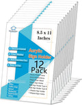 PecMuikee Slant Back Acrylic Sign Holder 8.5 x 11, Clear Picture Photo Frames Display Stand- Freestanding Tabletop Display Stand for Retail, Office, Restaurant , Flyers and Posters (12 Pcs)