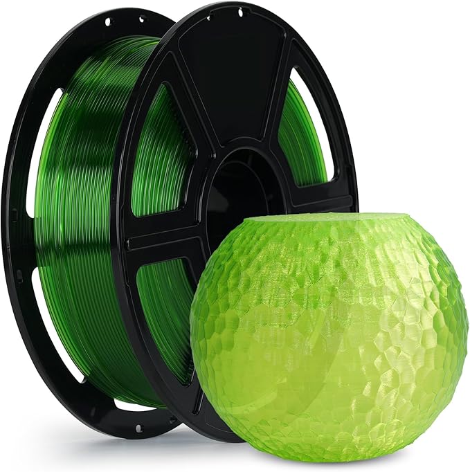 FLASHFORGE Rapid PETG Filament 1.75mm Clear Green, Max 600mm/s High Speed Printing, 3D Printer Filament 1kg Spool, Dimensional Accuracy +/- 0.02mm, Fits Most 3D Printers