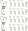 PATIKIL 50Pcs Paper Office Binder Clips, 1.26" Small Metal Wire Hollow Out Paper Clamps Long Tail Binder Clips for Photo Clothes Hanging Office Home Kitchen Food Package, Silver