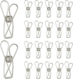 PATIKIL 50Pcs Paper Office Binder Clips, 1.26" Small Metal Wire Hollow Out Paper Clamps Long Tail Binder Clips for Photo Clothes Hanging Office Home Kitchen Food Package, Silver