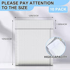 Ireer 10 Pack Extra Large 12 x 16" Bubble Mailers Poly Padded Envelopes Cushioned Mailing Envelopes Bubble Padded Mailers Self Adhesive Waterproof Shipping Bags for Business Christmas Gift Packaging