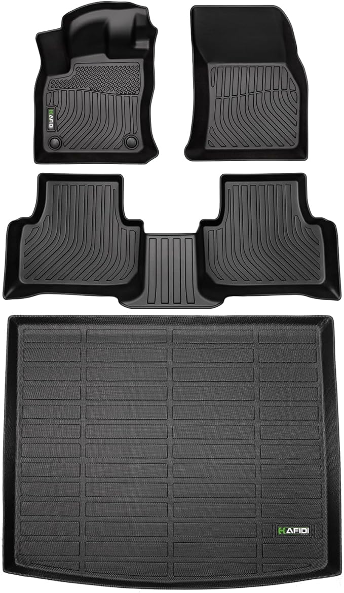 HAFIDI® Floor Mats & Cargo Liner Set Fit for 2022 2023 2024 2025 2026 Volkswagen Taos AWD All Weather Protection TPE Anti-Slip Car Full Set Floor Liners Custom VW Taos Accessories - Black
