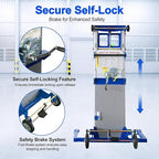122" 400lbs Material Lift Winch Stacker with Upgrade Winch, Hand Winch Lift Truck with Adjustable Straddle Leg, Manual Material Lifter Pallet Stacker for Contractor, Workshop, Industrial
