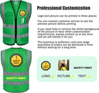 BeautyWill Custom Safety Vest Logo Class 2 High Visibility Reflevtive Vest Outdoor Protective Workwear