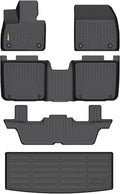 HAFIDI® Floor Mats & Cargo Liner Set Fit for 2023 2024 2025 Vinfast VF9 7 Seats All Weather Protection TPE Anti-Slip Automotive Full Set Floor Liners Custom Accessories - Black