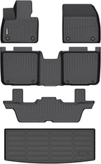HAFIDI® Floor Mats & Cargo Liner Set Fit for 2023 2024 2025 Vinfast VF9 7 Seats All Weather Protection TPE Anti-Slip Automotive Full Set Floor Liners Custom Accessories - Black